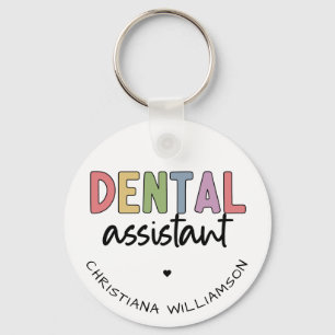 Porte-clés Nom personnalisé Dental Assistant Cadeau