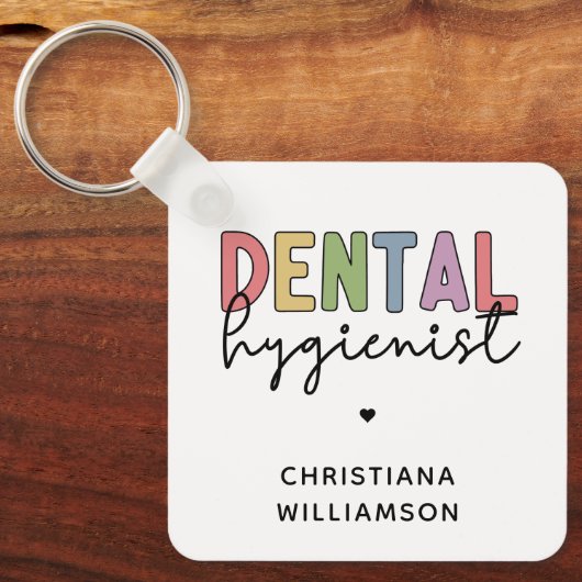 Porte-clés Nom personnalisé Dental Hygienist RDH Cadeaux (Recto)