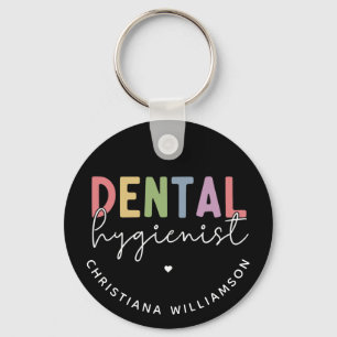 Porte-clés Nom personnalisé Dental Hygienist RDH Cadeaux