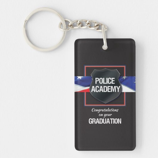 Porte-clés Nom personnalisé, diplôme de l'académie de police (Devant)