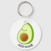 Porte-clés Nom personnalisé du dessin Avocado vert mou (Verso)