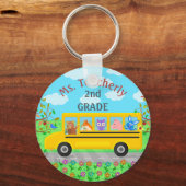 Porte-clés Nom personnalisé du Merci enseignant | Animaux de (Recto)