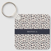 Porte-clés Nom personnalisé du motif Leopard rose (Recto)