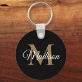 Porte-clés Nom personnalisé Écriture manuscrite de monogramme (Recto)