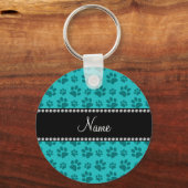 Porte-clés Nom personnalisé empreintes de pattes de chien tur (Recto)