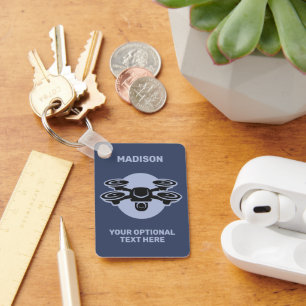 Porte-clés Nom personnalisé et drone de texte