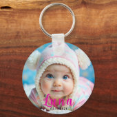 Porte-clés Nom Personnalisé Et Garde Photo Bébé (Recto)