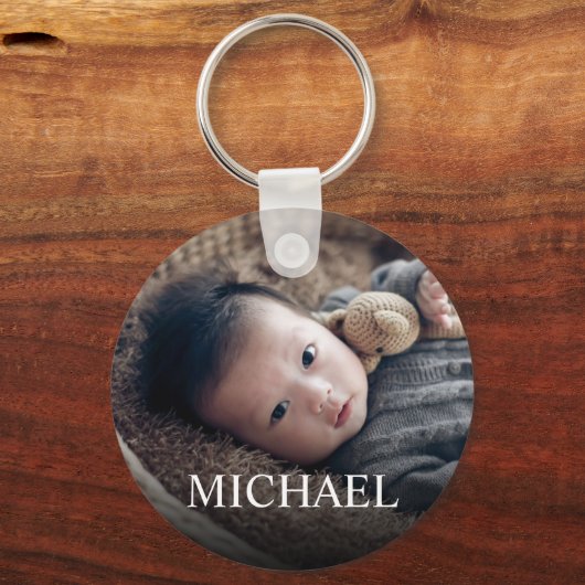 Porte-clés Nom Personnalisé Et Garde Photo Bébé (Recto)