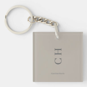 Porte-clés Nom personnalisé et initiales Chic Slipper Satin