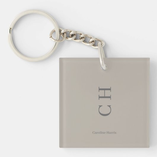 Porte-clés Nom personnalisé et initiales Chic Slipper Satin (Devant)