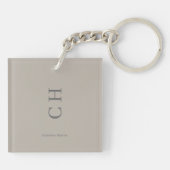 Porte-clés Nom personnalisé et initiales Chic Slipper Satin (Dos)