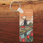 Porte-clés Nom personnalisé et texte Pays-Bas Windmills (Recto)