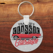 Porte-clés Nom personnalisé Faux Neon Garage de voiture class (Recto)