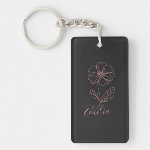 Porte-clés Nom personnalisé Février primrose Fleur de naissan