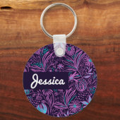 Porte-clés Nom personnalisé Floral Porte - clé (Recto)