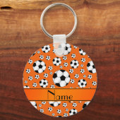 Porte-clés Nom personnalisé fun orange soccer balls orange ba (Recto)