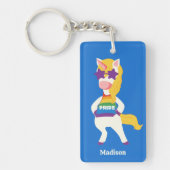 Porte-clés Nom personnalisé Gay Unicorn (Devant)