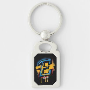 Porte-clés Nom personnalisé Gras Graffiti initial "E"