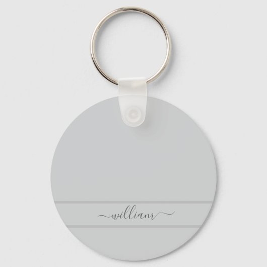 Porte-clés Nom personnalisé gris clair (Recto)