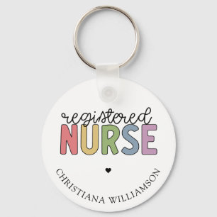 Porte-clés Nom personnalisé Infirmière inscrite infirmière in