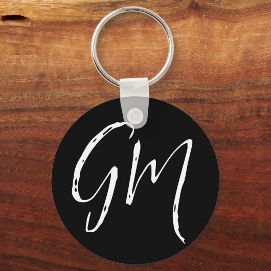 Porte-clés Nom personnalisé Initiales personnalisées deux let (Recto)