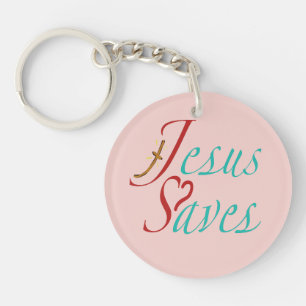 Porte-clés Nom personnalisé Jésus Sauve Citation Chrétienne
