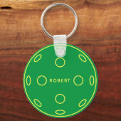 Porte-clés Nom personnalisé Jeton de Pickleball Vert (Recto)