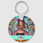 Porte-clés Nom personnalisé Jote Whimsical Witch Halloween Tr (Verso)