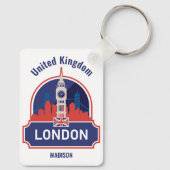 Porte-clés Nom personnalisé Londres (Verso)