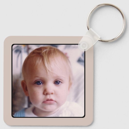 Porte-clés Nom personnalisé mignon paresse 1 photo vert (Dos)