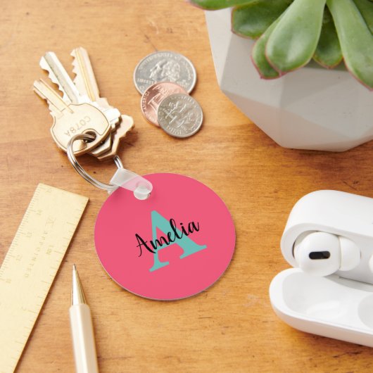 Porte-clés Nom personnalisé Monogramme (Bureau)