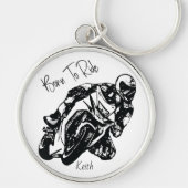 Porte-clés Nom Personnalisé Né Pour Faire Le Tour (Devant)