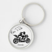 Porte-clés Nom Personnalisé Né Pour Faire Le Tour (Devant)