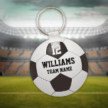 Porte-clés Nom personnalisé Numéro de l'équipe Nom de l'équip<br><div class="desc">Nom personnalisé,  numéro et nom d'équipe de football cadeau de ballon. Conçu par Thisisnotme©</div>