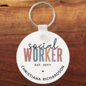 Porte-clés Nom personnalisé Offres de diplôme d'un travailleu (Recto)