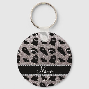 Porte-clés Nom personnalisé parties scintillant argent vampir