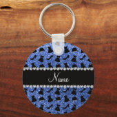 Porte-clés Nom personnalisé parties scintillant bleue talons (Recto)