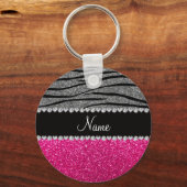 Porte-clés Nom personnalisé parties scintillant rose clair gr (Recto)