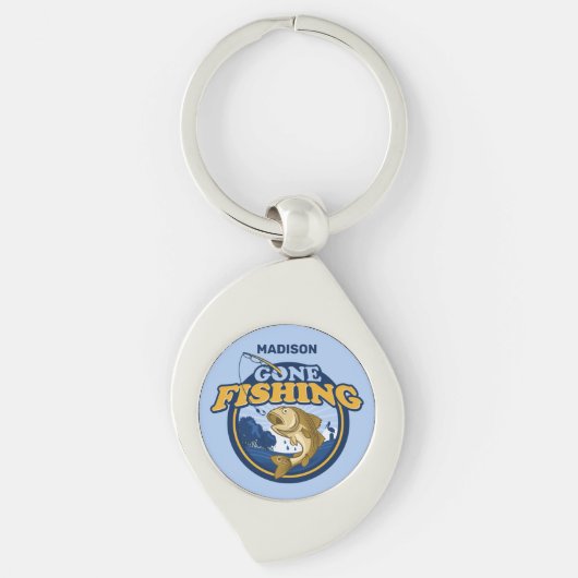 Porte-clés Nom personnalisé Pêche terminée (Devant)