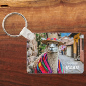 Porte-clés Nom personnalisé Pérou Llama (Verso)