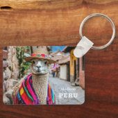 Porte-clés Nom personnalisé Pérou Llama (Recto)