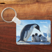 Porte-clés Nom personnalisé Pingouins mignons (Verso)