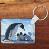 Porte-clés Nom personnalisé Pingouins mignons (Recto)