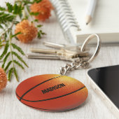 Porte-clés Nom personnalisé porte - clé de basket-ball (Côté)
