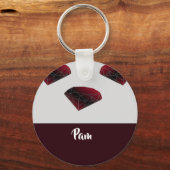 Porte-clés Nom personnalisé rubis rouge pierres précieuses (Recto)