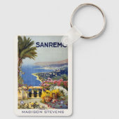 Porte-clés Nom personnalisé SanRemo Italie Vintage voyage (Verso)