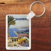 Porte-clés Nom personnalisé SanRemo Italie Vintage voyage (Verso)