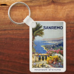 Porte-clés Nom personnalisé SanRemo Italie Vintage voyage<br><div class="desc">Voir ma boutique pour plus d'articles avec cette impression.</div>