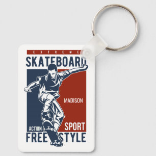 Porte-clés Nom personnalisé Skate