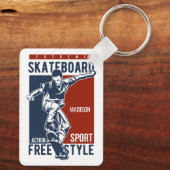 Porte-clés Nom personnalisé Skate (Verso)